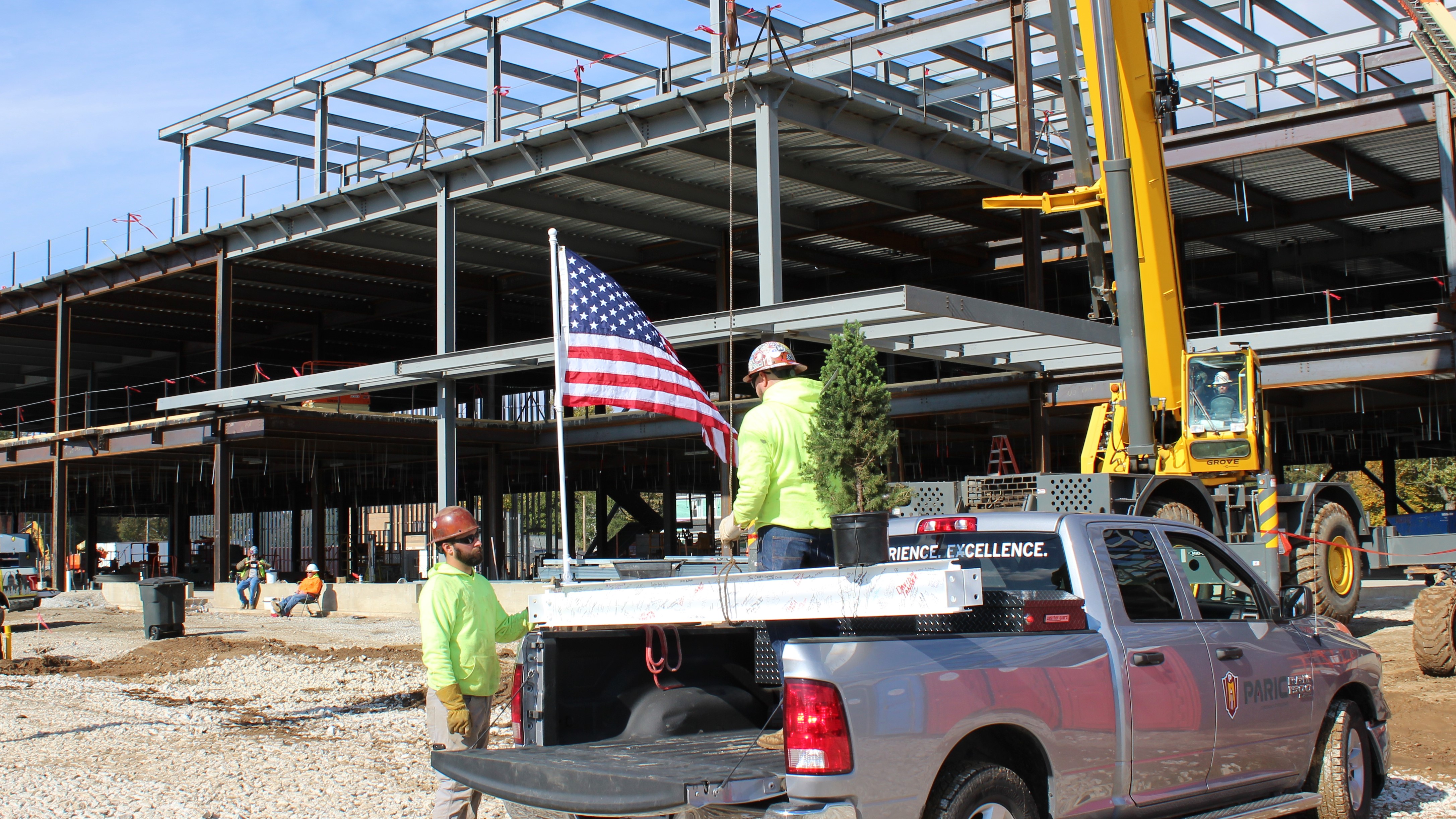 Final beam marks significant progress on Carle at The Riverfront